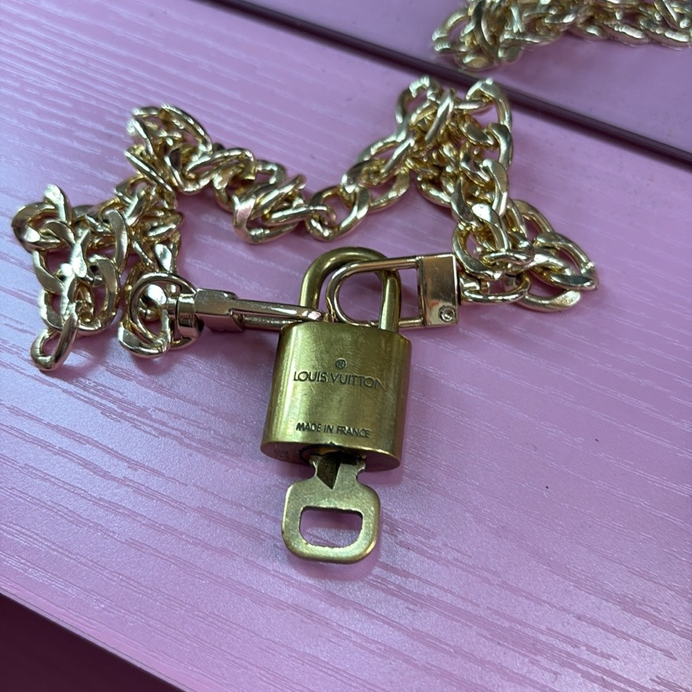 Authentic Louis Vuitton Lock and Key on Chain 310